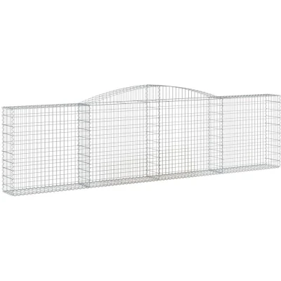 Image of vidaXL Arched Gabion Baskets 9 pcs 400x30x100/120 cm Galvanised Iron
