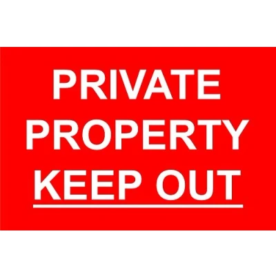 Image of Private Property Keep Out Sign 1.2mm Rigid Plastic 300mm x 200mm