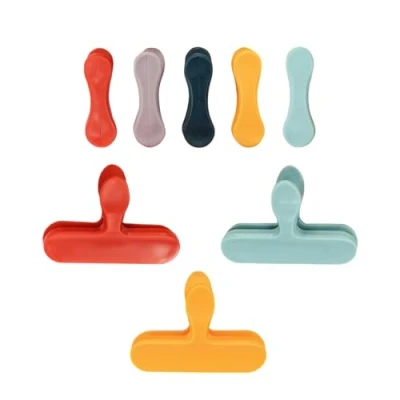 Image of Fackelmann Plastic Bag Clips, Set of 8, Food Clips for Storage, Keeping Fresh, Seal &amp; Sandwich Bags Snack Bags, Reusable Sealing Pack Multi Coloured