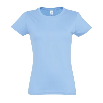 Image of SOLS Womens/Ladies Imperial Heavy Short Sleeve T Shirt (Sky Blue) Size Medium