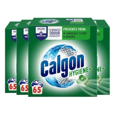 Image of Calgon Hygiene Plus Washing Machine Cleaner &amp; Limescale Remover, Water Softener Tablets, 65 Pack of 4 (Total 260 Tabs)