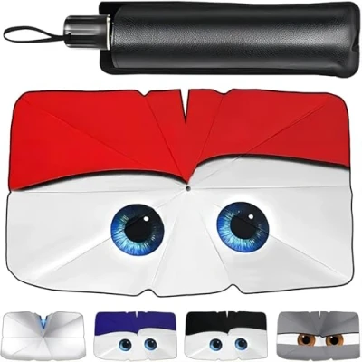 Image of Zuquik Car Sunshade, Internal Windshield, 145 x 79 cm, UV and Heat Umbrella, Suitable for Cars, SUVs, Sedans, Commercial Vehicles