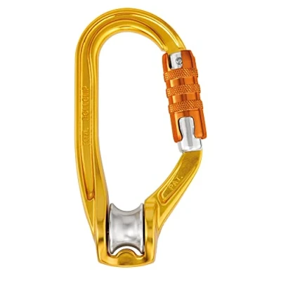 Image of Petzl P74 TL Pulley Carabiner with Gate Opening On Side, Size: Triact Lock