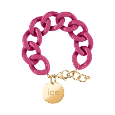 Image of ICE Jewellery chain bracelet Orchid gold Chunky for women in pink colour with a medal (020928)