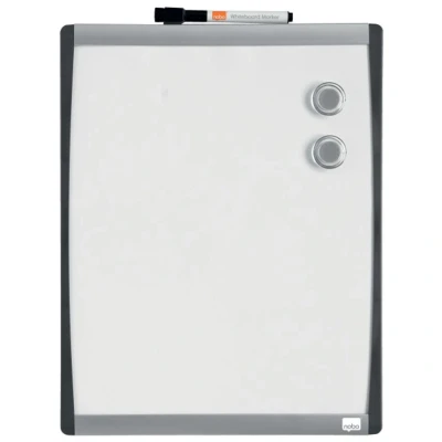 Image of Nobo Small Magnetic Board with Arc Frame, Wall Mountable, Includes 1 x Marker, Magnets and Adhesive Foam Pads, for Home/Office, 280 mm 355