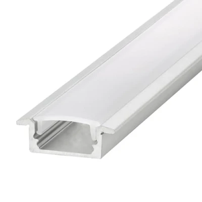 Image of Recessed Frosted Diffuser 23.2x7.9mm Aluminium Profile Rail 2 Metre Integral LED