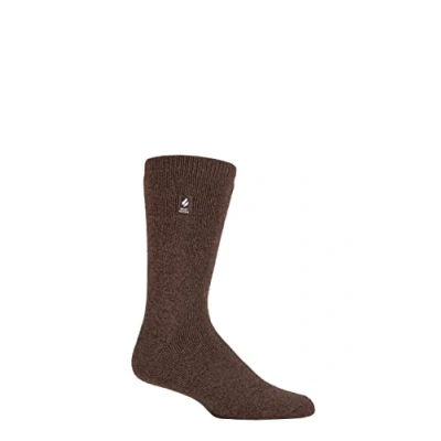 Image of Mens 1 Pair Heat Holders 1.6 TOG Lite Socks Brown 6 11