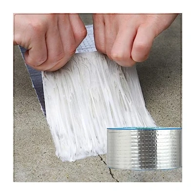 Image of Butyl Tape Aluminium Foil, Waterproof for Outerdoor Use Sealing, Flashing Reparing Roof Wall Pipe Leakage 5CM X 5M