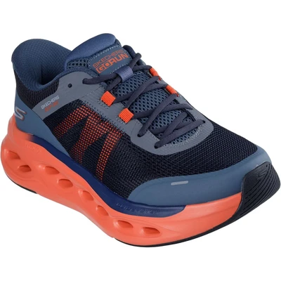 Image of Skechers Max Cushioning Glide Step Trainer Shoe Navy/Orange Size 7 Male