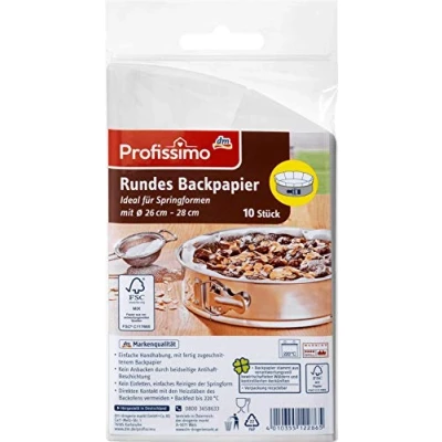 Image of Profissimo Baking Paper Round (Diameter 26 cm 28 cm), 10 Papers