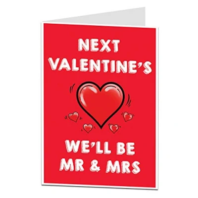 Image of Cute Fiance Valentine Card Next Valentine&#039;s Day We&#039;ll Be Mr &amp; Mrs