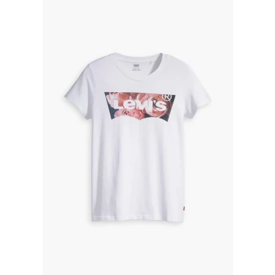 Image of Levi&#039;s THE Perfect TEE Print Tshirt, Women&#039;s, Size: XS, White
