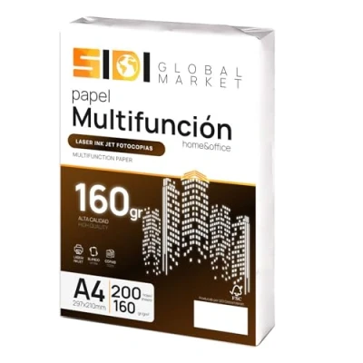 Image of A4 Paper, 160 g Sheets, Printer Pack of Sheets for School, Work or Personal Use, Photocopier and Multipurpose Extra White SIDI (200h, g)