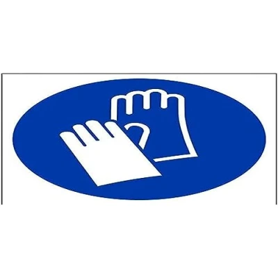 Image of V Safety Gloves Logo PPE Sign 150mm x 1mm Rigid Plastic
