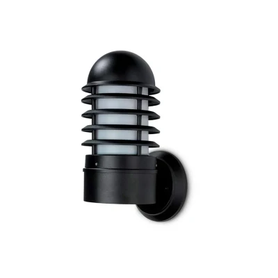 Image of Modern Wall Light Mains Louvred Black JCC NiteLED
