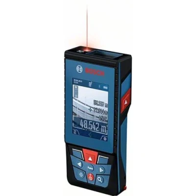 Image of Bosch Professional Laser Measure GLM 100 25 C (Integrated Camera, Range: up to 100m, Robust, IP54, ± 1.5 mm*, 3x AA Batteries, Hand Strap, Pouch)