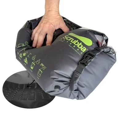 Image of Scrubba Wash Bag Portable Washing Machine Lightweight Manual for Travel, Camping, Laundry, Baby Clothes Travel Essentials, Gift use Laundry Detergent, 150 Grams