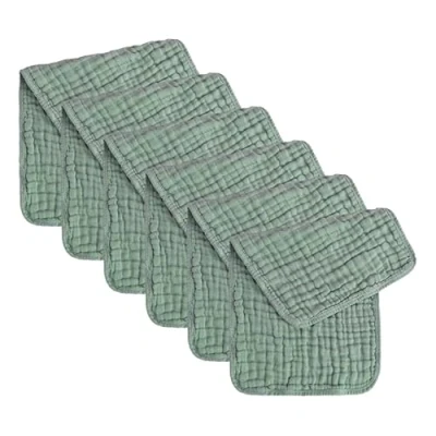 Image of Cubble Large Cotton, 50 x 25 cm Muslin Cloths for Baby, Burp Cloths, Hand Washcloths, Baby Towel, Extra Soft and Absorbent, (Pack of 6) (Sage)