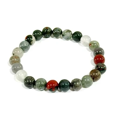 Image of Crystal Stone 8mm Necklace Bracelet Real Healing Stones Chakra Natural (African Bloodstone Bracelet)