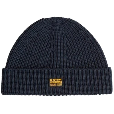 Image of G STAR RAW Men&#039;s Originals Fisherman Beanie Hat, Blue (Legion D24321 D167 862), One Size