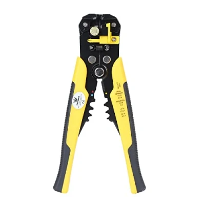 Image of TOPWAY Wire Stripper, 3 in 1 Multifunctional Automatic 10 24 AWG (0.2 6.0mm²) 8 Inch Self Adjusting Electrician Cable Terminals Cutting Plier Crimping Tool 416503