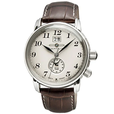 Image of Zeppelin Men&#039;s Analogue Quartz Watch with Leather Strap 76445