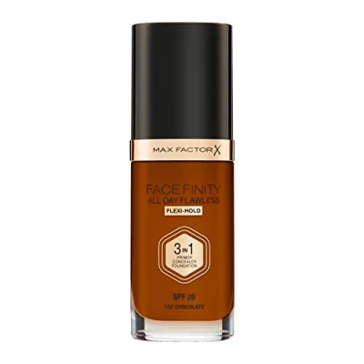 Image of Max Factor Facefinity 3 in 1 All Day Flawless Liquid Foundation, SPF 20 102 Chocolate, 30 ml