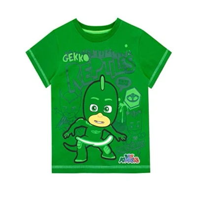Image of PJ Masks Boys Gekko T Shirt Green Age 9 to 10 Years