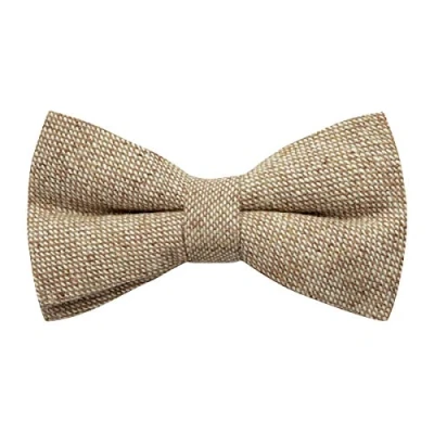 Image of King &amp; Priory Highland Weave Stonewashed Light Brown Bow Tie