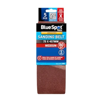 Image of Blue Spot Tools 5 PCE 80 Grit 75 X 457MM Sanding Belt