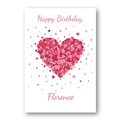 Image of Second Ave Personalised Birthday Card For Her Greetings Bursting Heart Design