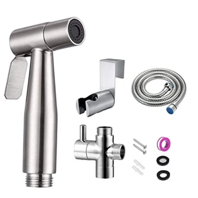 Image of Bigemai Handheld Bidet Sprayer Kit Stainless Steel Toilet Head Bathroom Shower Tap Spray Shattaf for Personal Hygiene,Toilet Cleaning,Pet Bath