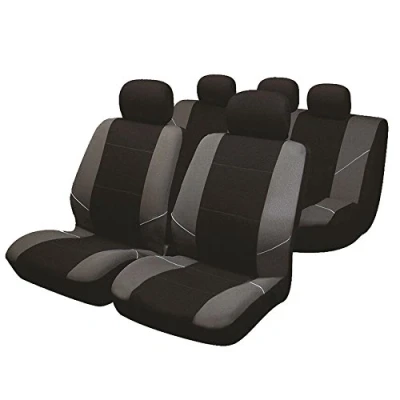 Image of UKB4C Black/Grey Full Set Front &amp; Rear Car Seat Covers for 207 Hatchback 06 12