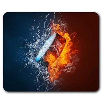 Image of Ice Hockey Puck Fire Mouse Mat Pad Computer PC Laptop Gaming Office Home Desk Accessory Gadget 3377