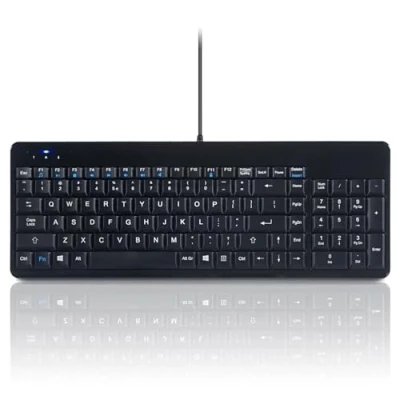 Image of Perixx PERIBOARD 220H US, Wired Compact USB Keyboard with 2 Hubs Build in Numeric Keypad Black US English Layout