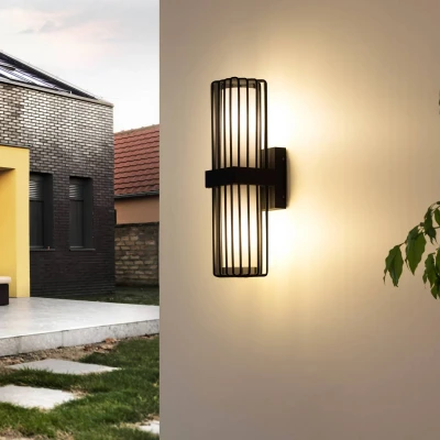 Image of Lucande outdoor wall light Chandan, 41.9 cm, anthracite, aluminium