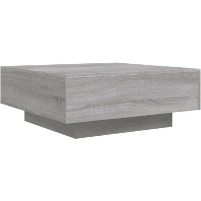 Image of vidaXL Coffee Table with LED Lights Grey Sonoma 80x80x31 cm