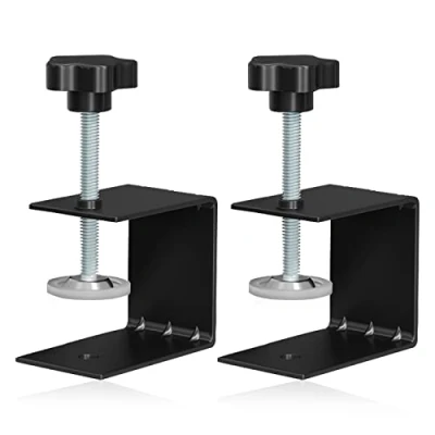 Image of C Clamps Drawer Front Installation Clamps,2pcs Universal Woodworking Heavy Duty Metal Desk Mounting Clamp Tools for Easy and Fast Panel Installation,Cabinet Hardware Jig Stainless Steel
