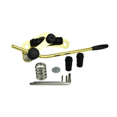 Image of Guyker Tune O Matic Style Electric Guitar Bridge Stop Bar Tailpiece Tremolo Compatible with LP SG Guitars TM85, Gold+Black
