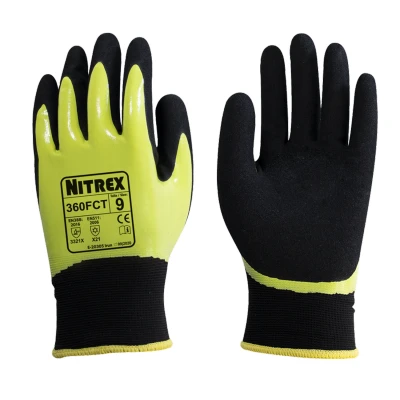 Image of Nitrex 360FCT Black Acrylic Lined Double Dipped Nitrile Glove 10 Pairs Size 7
