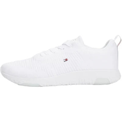 Image of Tommy Hilfiger Corporate Runner Trainers, Men&#039;s, Size: 6.5, White Polyester