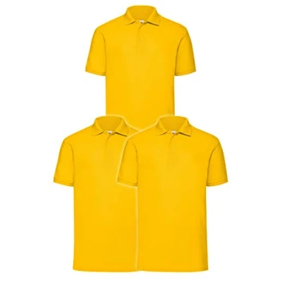 Image of Fruit of the Loom Men&#039;s 63 402 0 Polo Shirt, Yellow, XL (Pack 3)