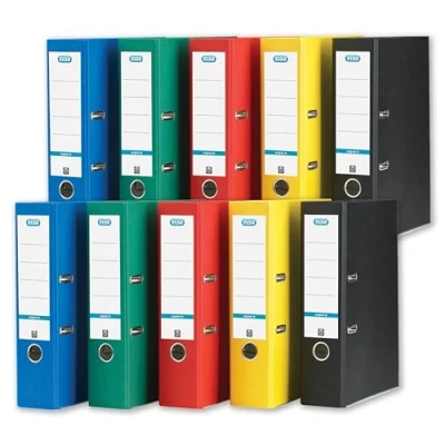 Image of Elba A4 Lever Arch File, Assorted Colours, Pack of 10 Heavy Duty Folders, 80mm