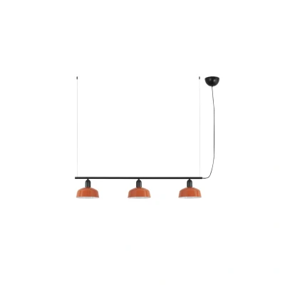 Image of Tatawin Small Bar Pendant Ceiling Light Black, Gloss Reddish Orange 3x E27