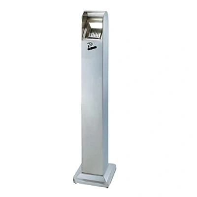 Image of Floor Standing Ashtray, Outdoor Cigarette Container, Metal Windproof Rainproof Ashtray for Patio, Backyard, and Indoor, Smoking