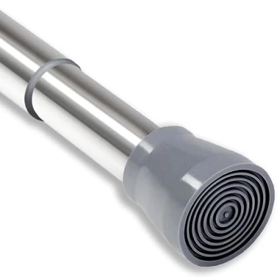 Image of 1Pc Extendable Shower Curtain Tension Rod Adjustable Telescopic Cupboard Bar No Drilling Room Divider for Bookshelf Bathroom(110 200CM/43.3 78.7Inch,Grand Silver)