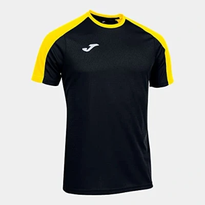 Image of Joma Men&#039;s Eco Championship Short Sleeve T Shirt, Black Yellow, L