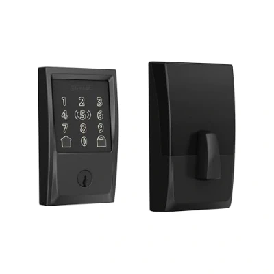 Image of SCHLAGE BE499WB CEN 622 Encode Plus Smart WiFi Deadbolt Lock, Matte Black