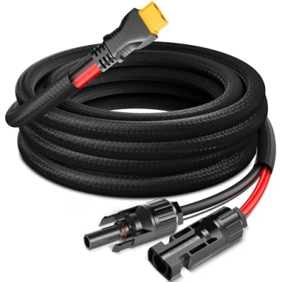 Image of Naponal 12AWG 20ft Advanced Solar to XT60 Charging Cable,Redesign Panel Connector XT60i Adapter Extension Wire for EF ECOFLOW RIVER DELTA Portable Power Station RV Generator