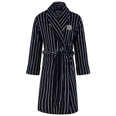 Image of Tokyo Laundry Men&#039;s Towncraft Striped Soft Fleece Dressing Gown in Navy L
